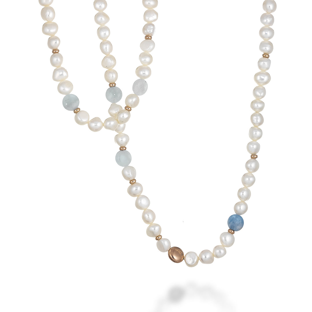 Mikiko cl ag925 fw bar 9/10 aquamarine 80 cm MC7124A3ACQUAMARIN