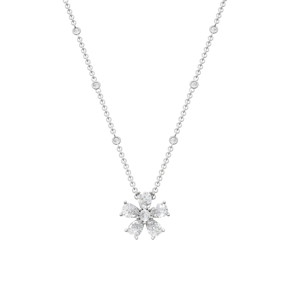 Collier Golay cinq gouttes de fleurs en diamant 0,20 ct blanc GMP568D020B-24326110031