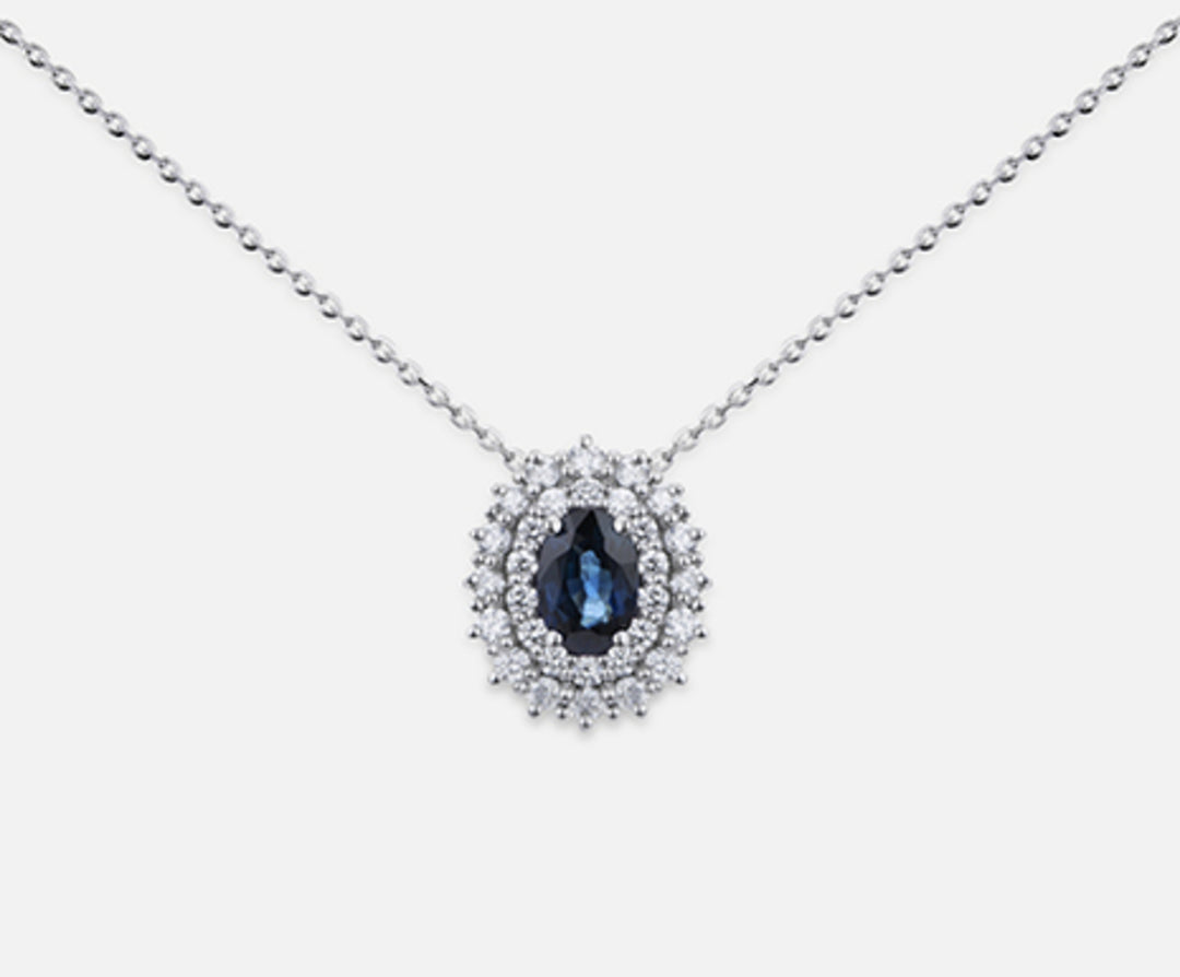 Mikiko cl 18k sapphire n. oval 6x4 ct.0.67 dia ct.0.37 MD5060O4ZFN067