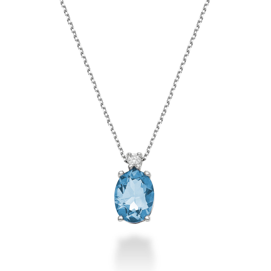 Nihama cl 18k topaze bleue ovale 8x6 ct.1,50 diam. ct.0,025 ND5036O4TPAZ