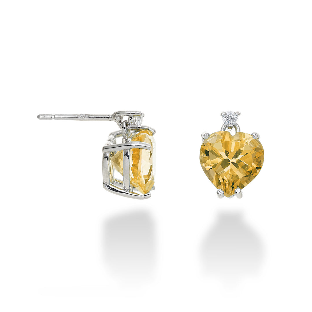 Mikiko or 18k citrino cuore 8x8 ct.2,90 diam. ct.0,05 MOCL198DICITR88O4