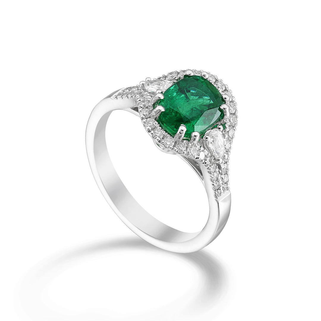 Golay anello smeraldo ovale 8x6, lat goccia e diamanti ACLC138DISM86-23174110049