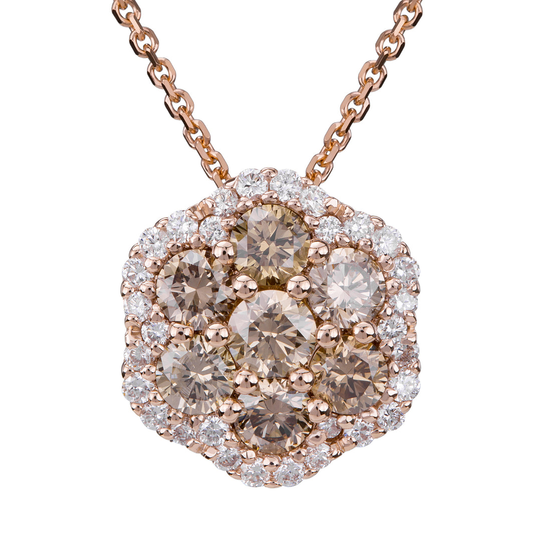 Collar de flores Golay con diamantes marrones y contorno d. blanco PPV007DIBW-21056000025