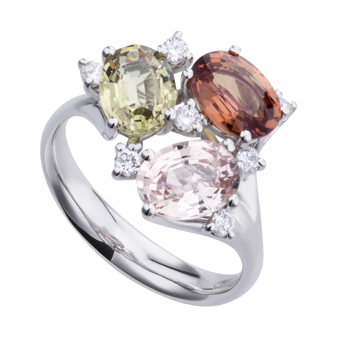 Bague trilogie Golay avec 6x8 saphirs multicolores et ATRM001DIZMC1-20160110013