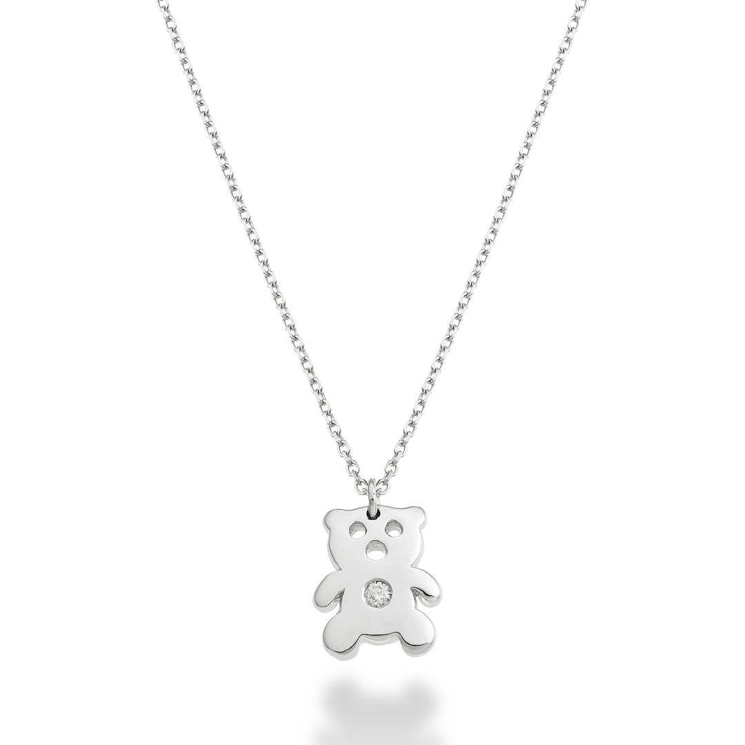 Nihama cl Ours en peluche 18 carats 0,01 ct or blanc ND5130O4BR001