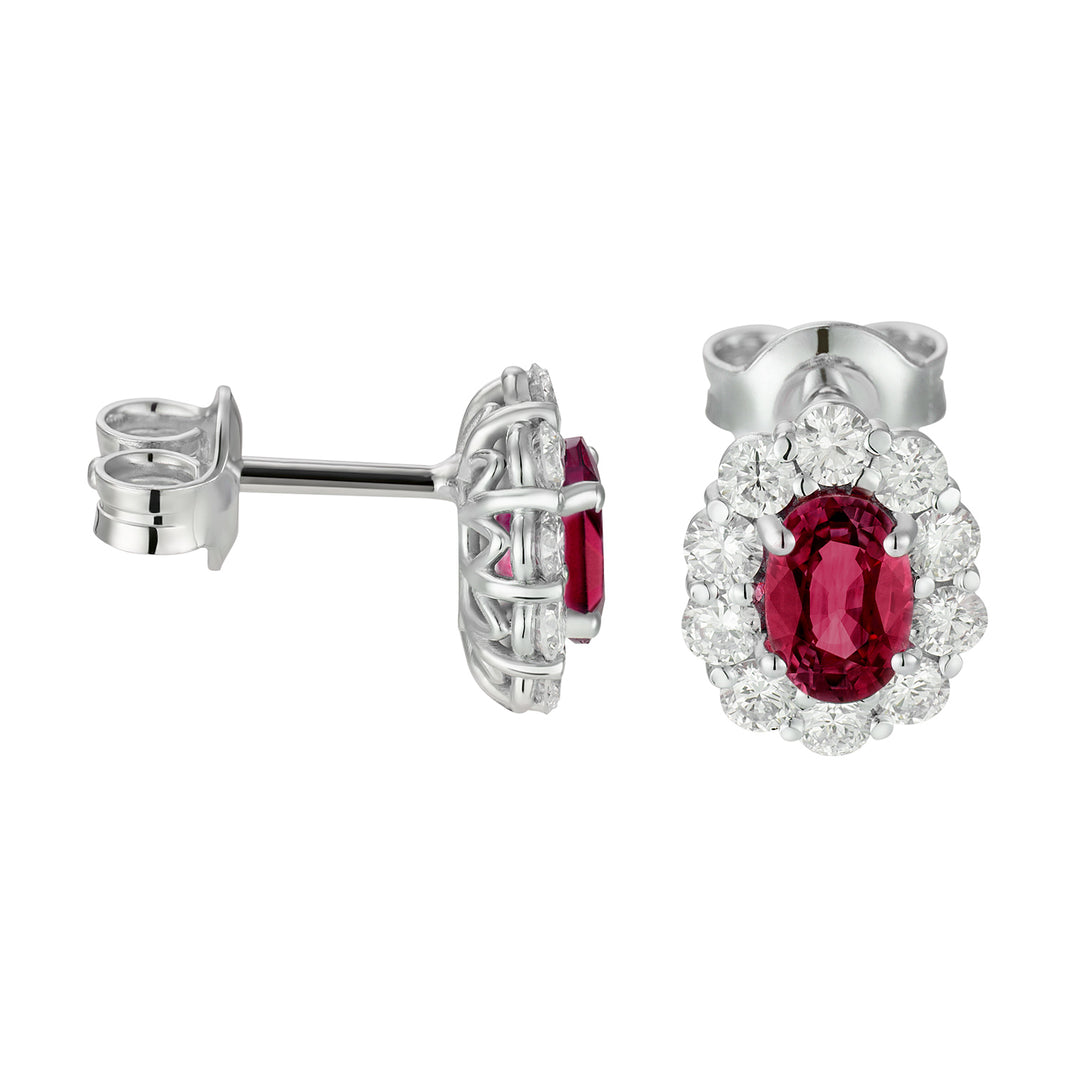 Golay orecchini rubini ovale 4x6 e diamanti OCL042DIRU-21046110109