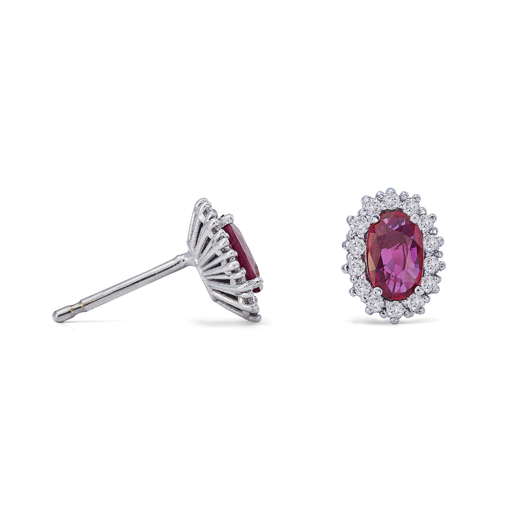 Nihama ou rubis ovale 18 carats 6x4 ct.0,80 diam. 0,26 ct NO5068O4RBC