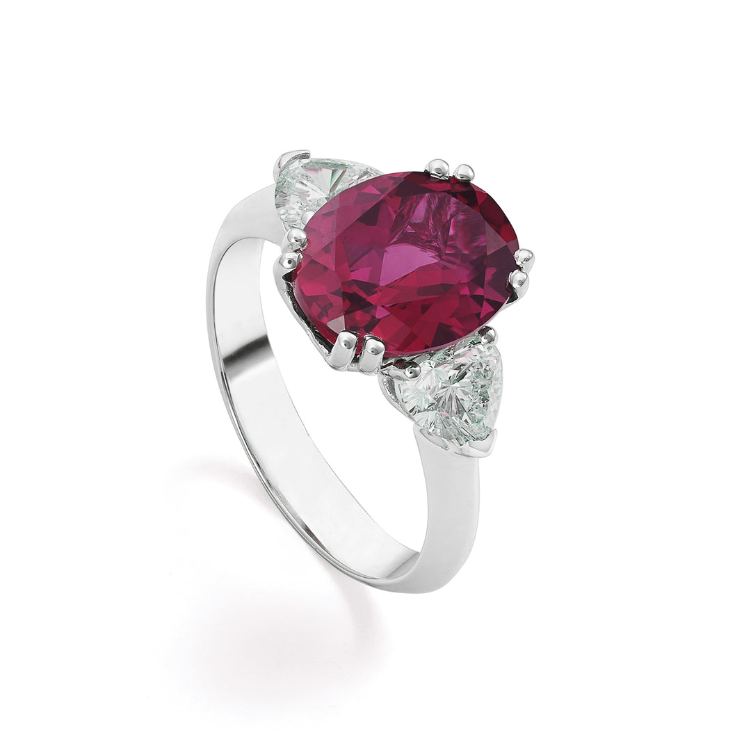 Mikiko, un laboratorio de 18kt g.d. corazón ct.tot 1,00 rubí lab 9x11 ct.4,70 MXDACL098DR750