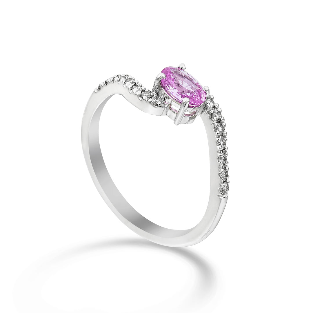 Golay oval z.pink ring 6x4 with recessed "s" shank ACLG434DIZP64-24085110043