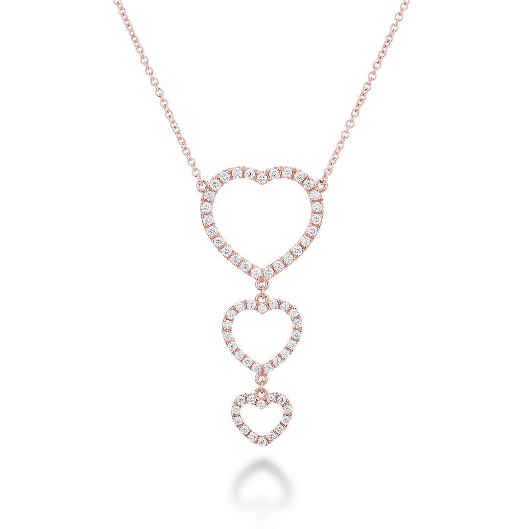 Tour de cou Golay love me avec 3 coeurs verticaux GFCU008DI-21316110029