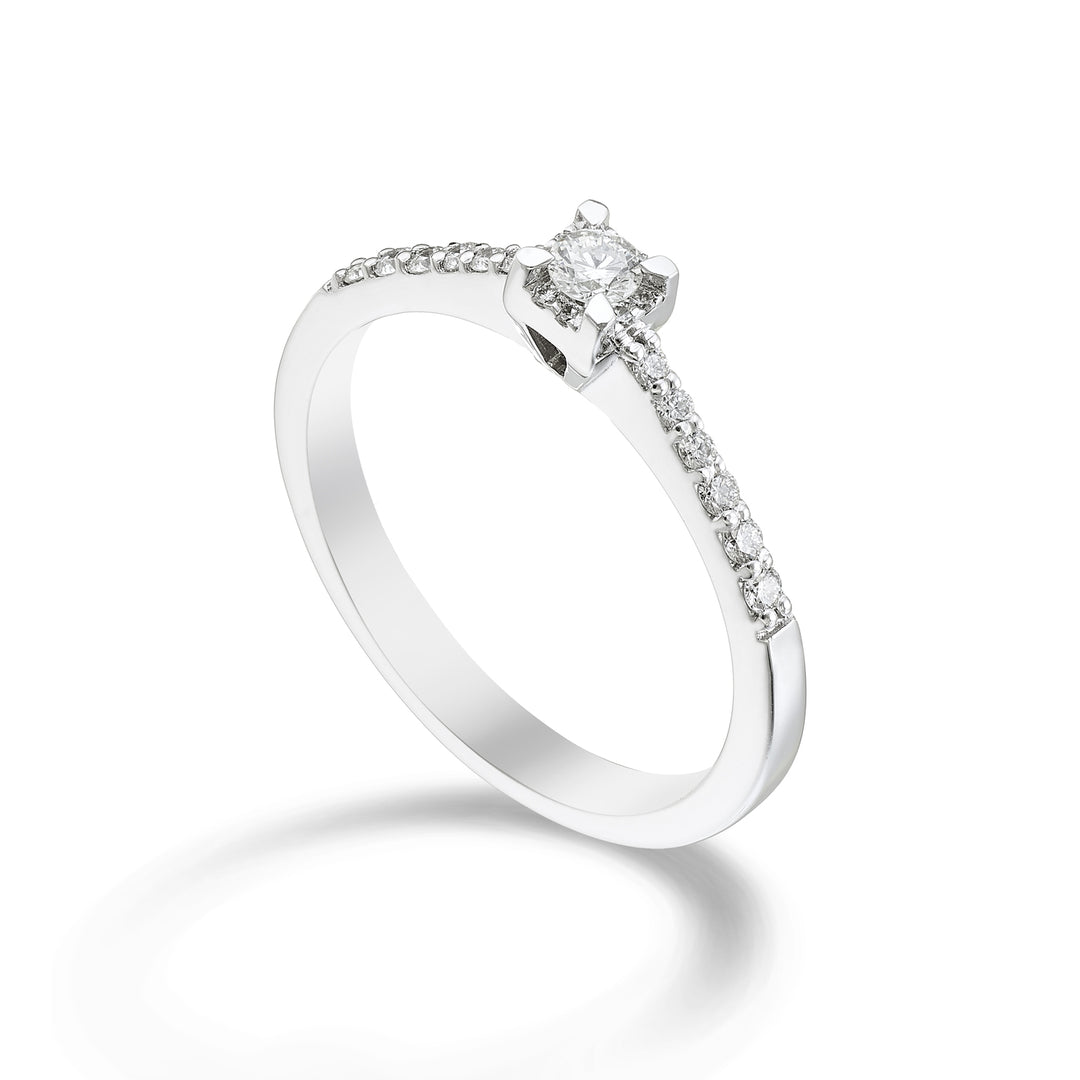 World Diamond Group ring diamonds between prongs stem inc cen.0,09ct ASLC001DI010-25295110072