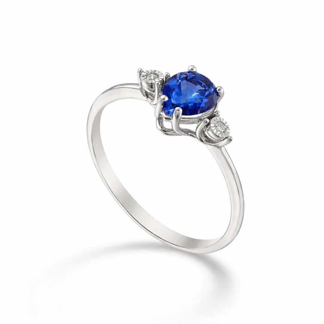 Mikiko an 18k sapphire drop 7x5 and side diamonds MA5214O4ZFD