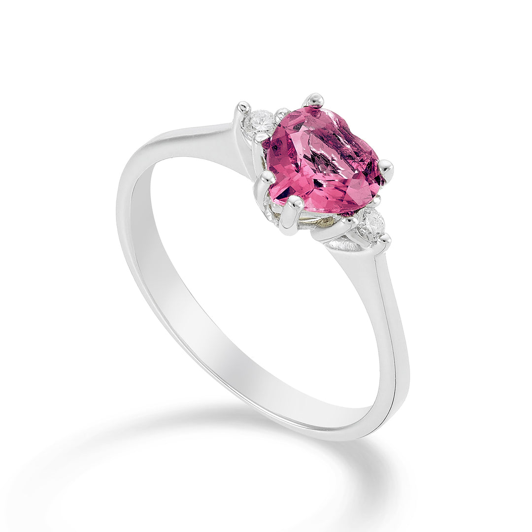 Nihama un corazón de topacio rosa de 18k 6x6 ct.1,00 diam. ct.0,04 NACL198DITPPK66O4