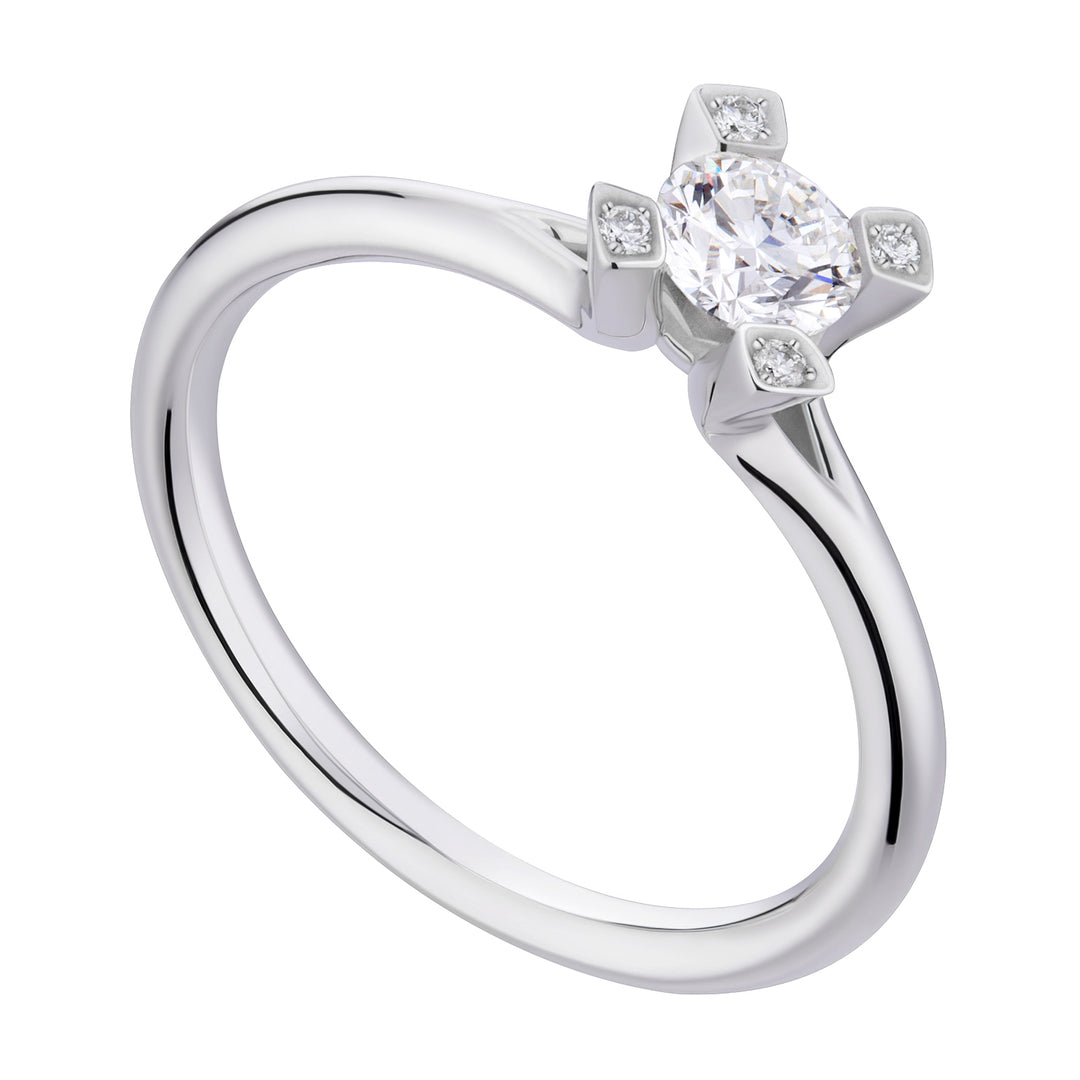 World Diamond Group anello fm griffe incas. g. liscio ct. 0,17-0,23 ASLFM006DI2-19015110033