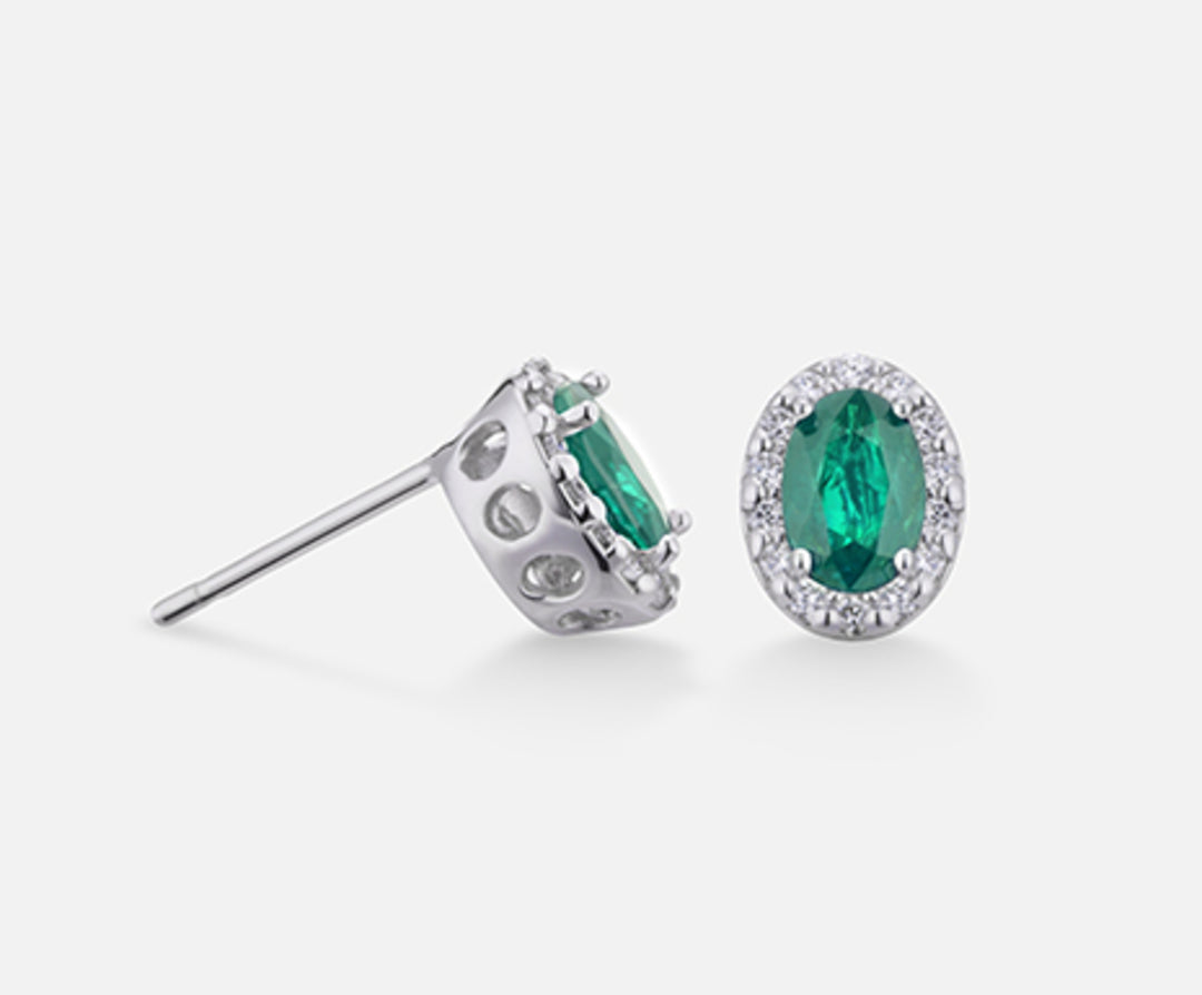Nihama or 18k smeraldo n. ovale 6x4 ct.0,84 dia ct.0,18 NO5038O4SMN084