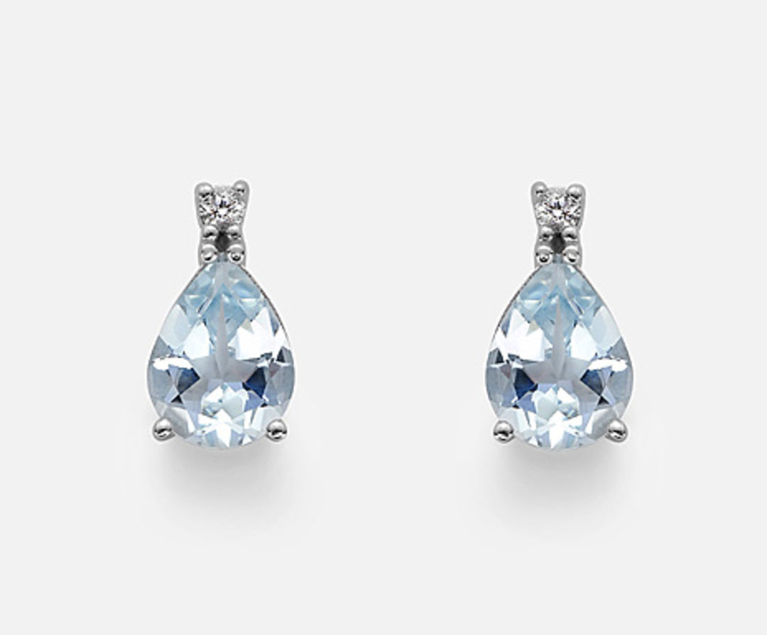 Mikiko or 18k acquamarina goccia 8x6 ct.1,24 diam. ct.0,05 MO5028O4AM
