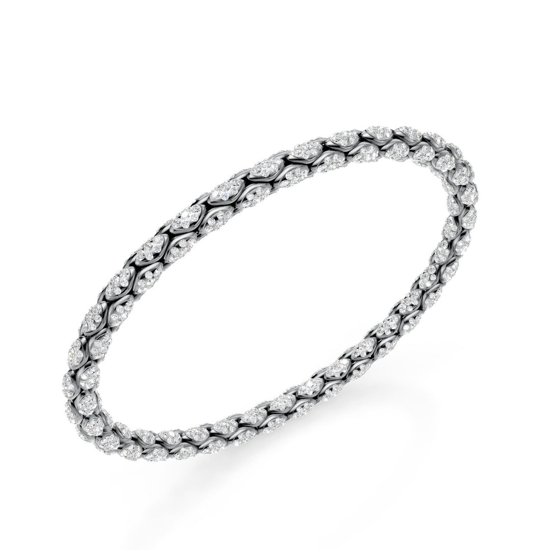 Golay platinum bracelet, fully paved with diamonds, herringbone link, 16.5cm GBR032FPPTDI-165