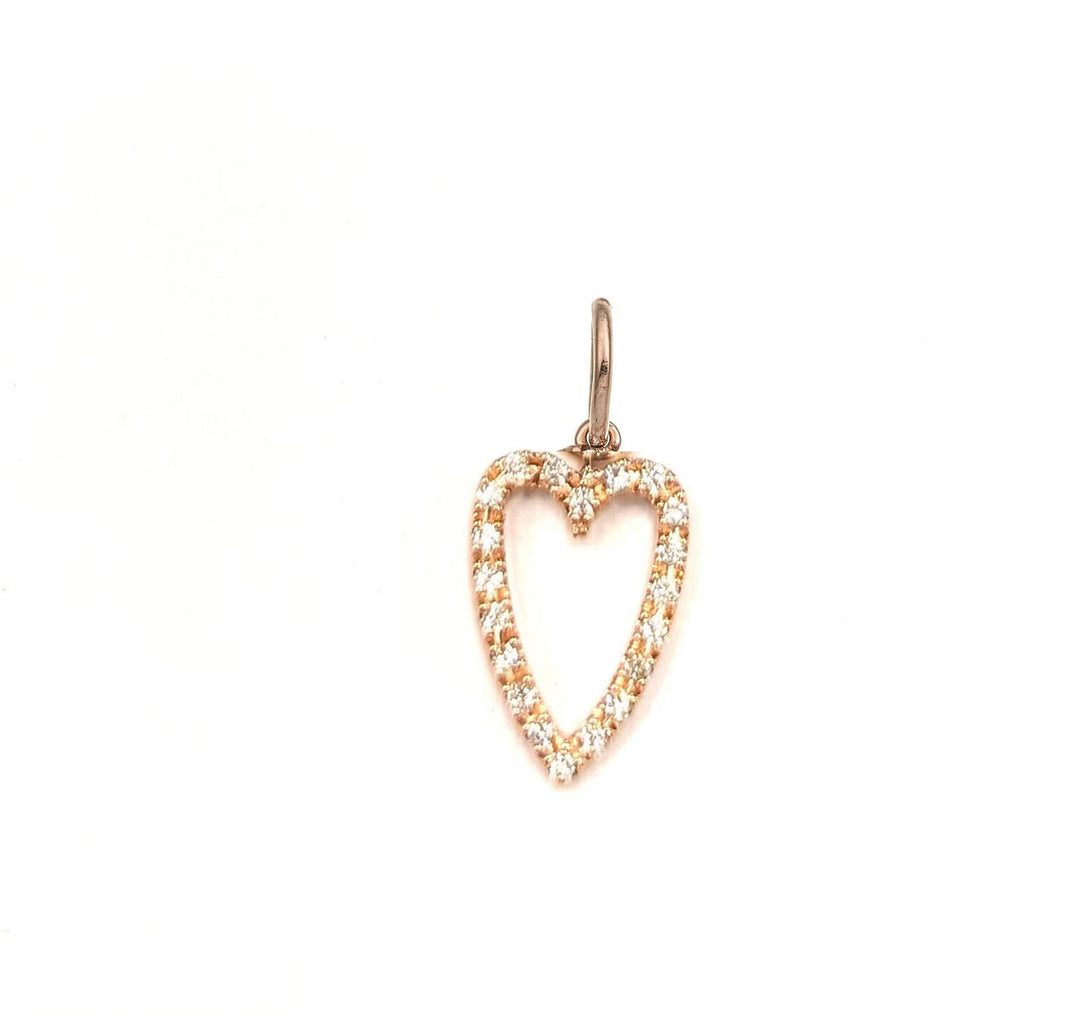 Pendentif cœur long World Diamond Group en or rose 18 carats 0,12 ct GPEN213DIO3