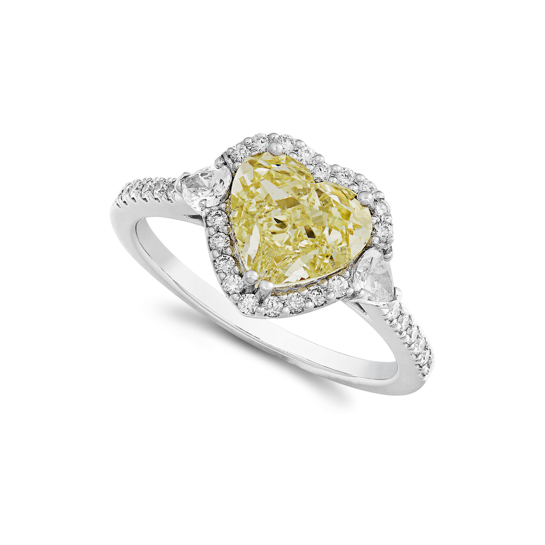 Bague solitaire World Diamond Group cen fantaisie coeur et gouttes latérales ACT025DIFY-22348110011