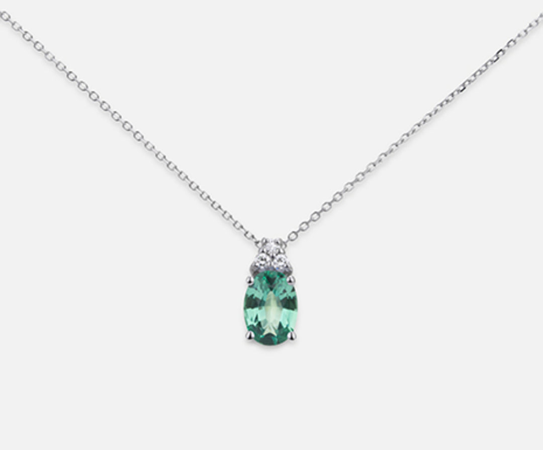 Nihama cl 18k smeraldo n. ovale 7x5 ct.0,60 dia ct.0,045 ND5055O4SMN060