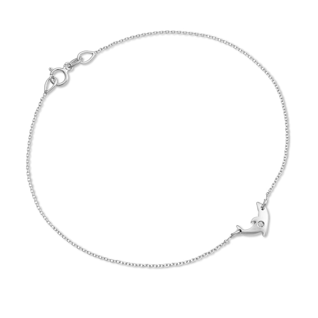 Nihama br delfín de 18k oro blanco de 0,01 ct NB5048O4BR001