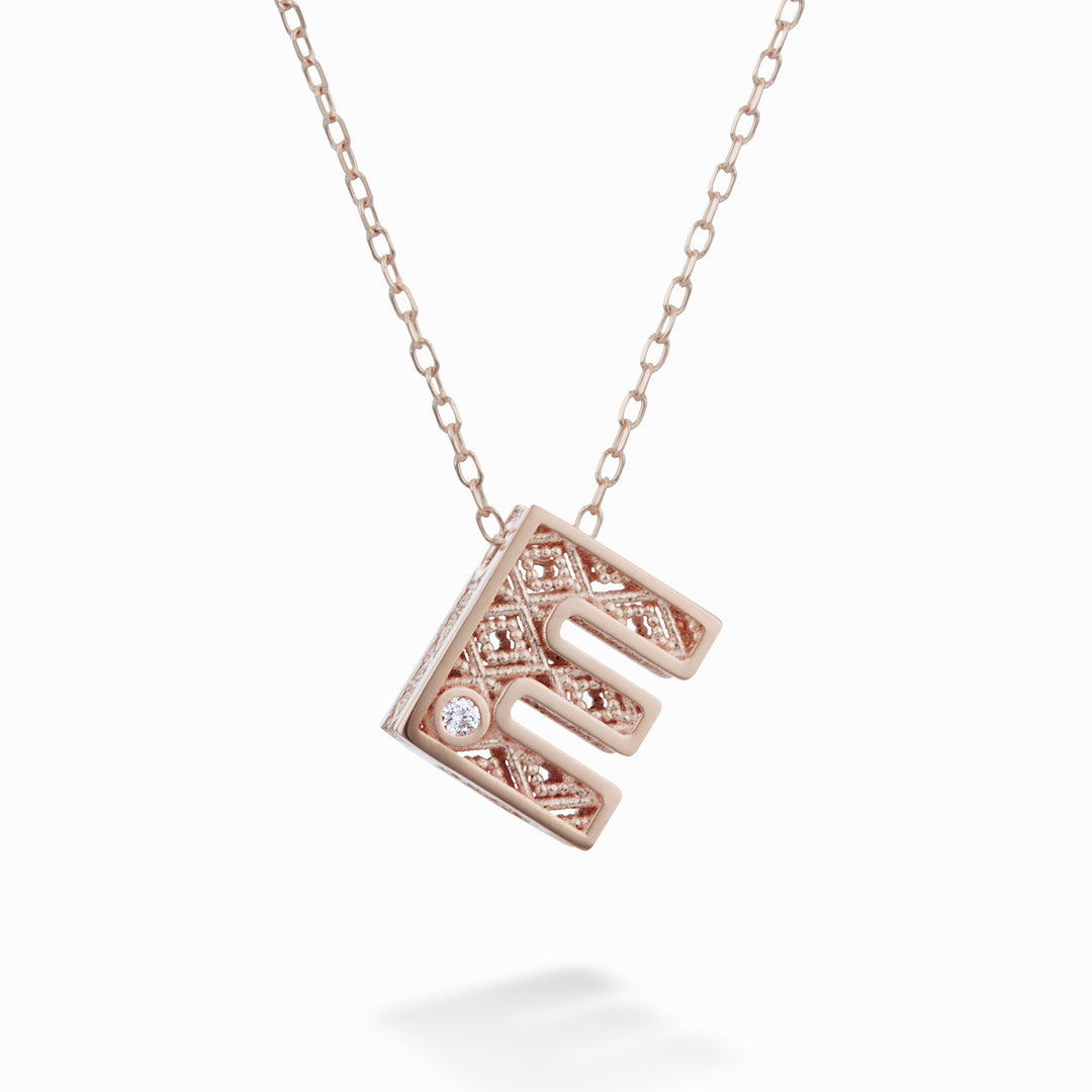 Mikiko cl letra 18k y oro rosa diam. ct.0,01 MDLETEO3