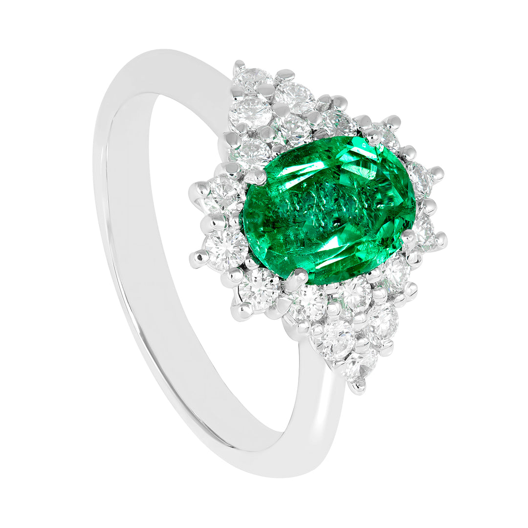 Golay 8x6 oval emerald ring with contour and sides ACL005WDISM-22158110104