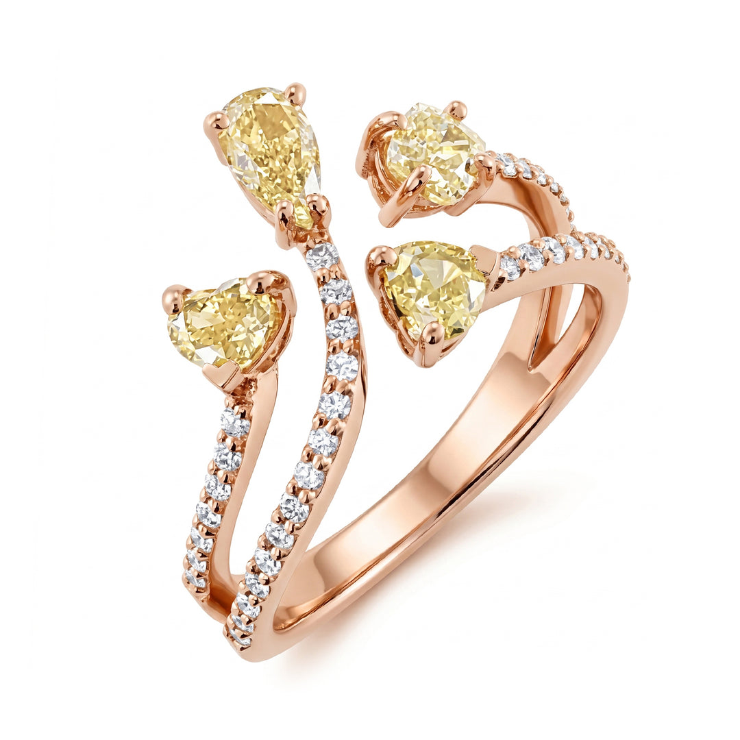 Golay diamant fantaisie forme bague diamants sur la tige AMP860DFYR-26103110161