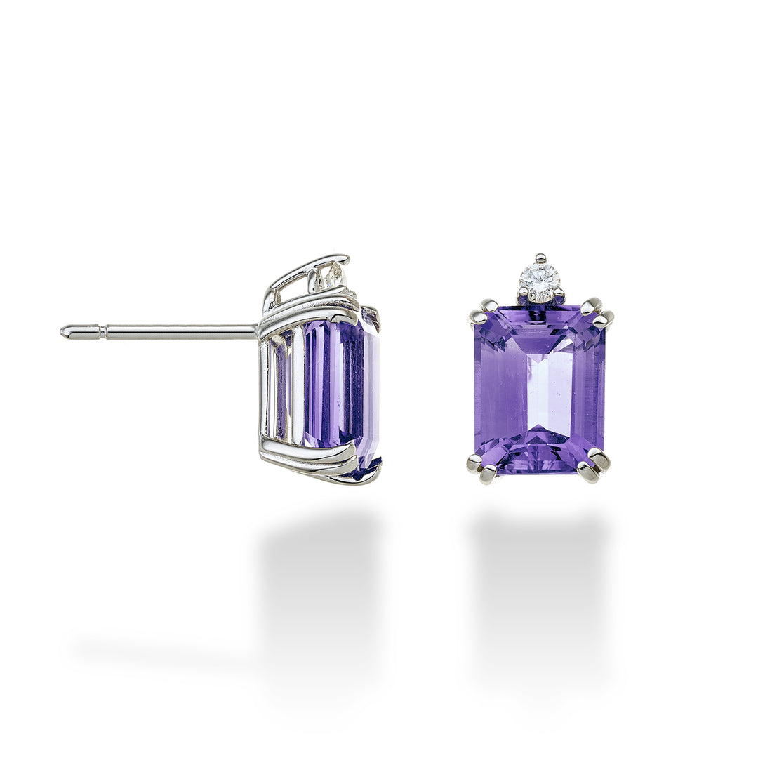Nihama o amatista octogonal 18k 7x9 ct.4,00 diam. ct.0,08 NOCL090DIAMET4O4