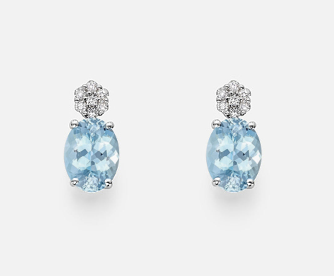 Mikiko or 18k oval aquamarine 7x5 ct.1,00 diam. ct. 0.08 MO5014O4AM