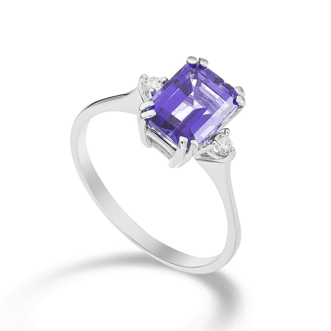 Nihama una amatista octogonal de 18k 8x6 ct.1,30 diam. ct.0.06 NACL090DIAMET3O4
