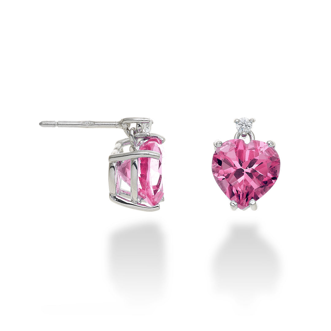 Nihama o topacio rosa 18k corazón 8x8 ct.4,20 diam. ct.0,05 NOCL198DITPPK88O4