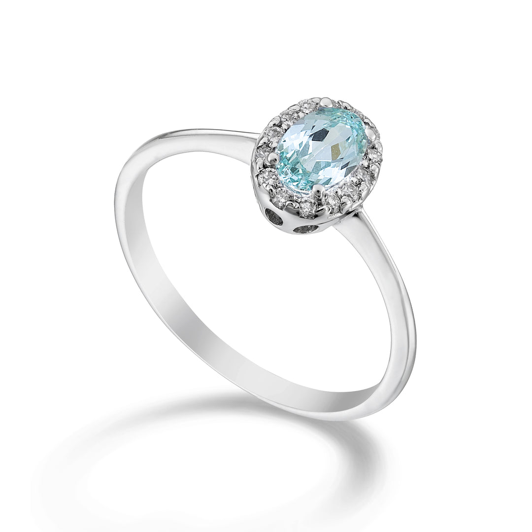 Nihama an 18k turmalina paraiba ovalada 6x4 ct.0.70 dia ct.0.09 NA5115O4PAR