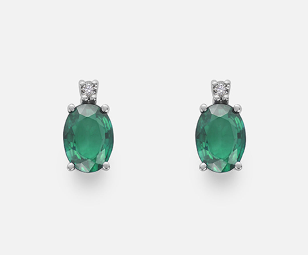 Nihama or 9k smeraldo ovale 7x5 ct.1,20 diam. ct.0,03 NO5024R4BE
