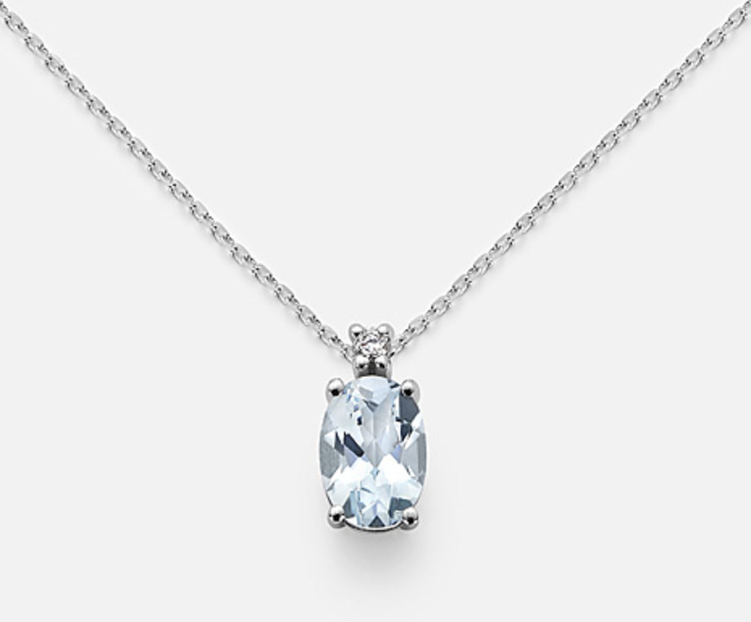 Mikiko cl 9k aguamarina ovalada 7x5 ct.0,50 diam. ct.0,015 MD5035R4AM