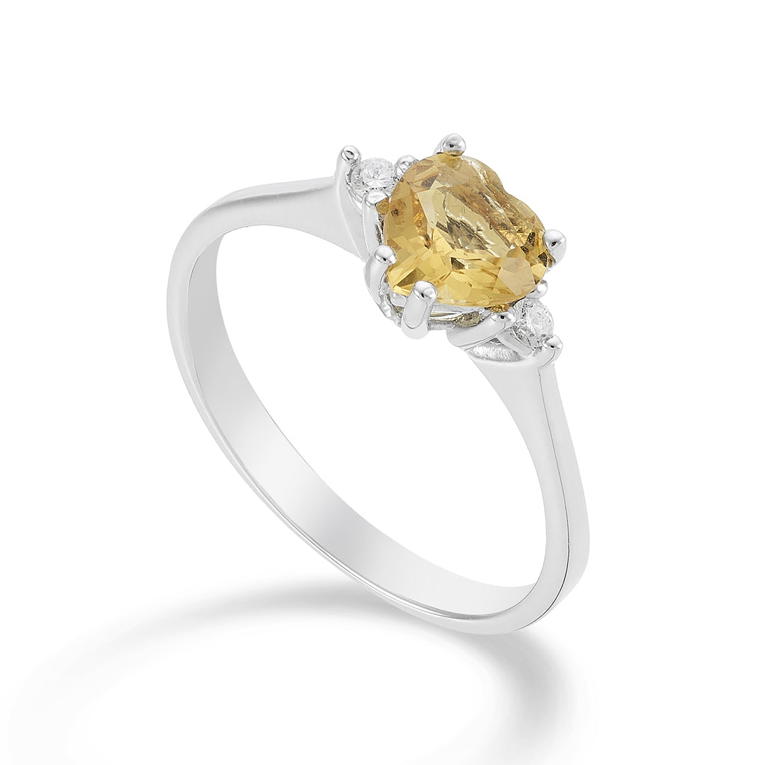 Nihama un corazón de citrino de 18k 6x6 ct.0,60 diam. ct.0,04 NACL198DICITR66O4