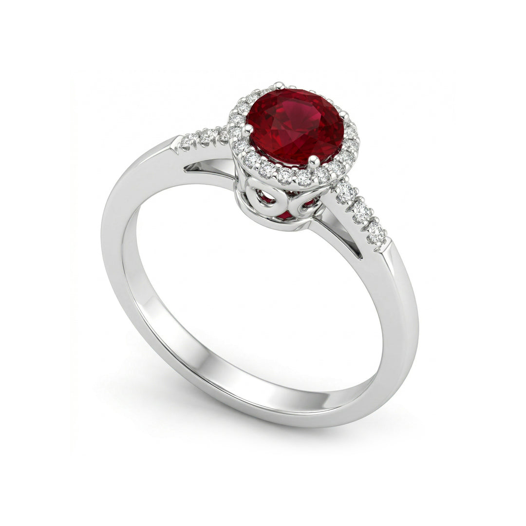 Bague diamant Golay avec rubis rond ARB100RU-23333110008