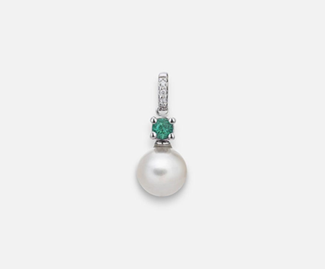 Mikiko pe 18k fw 6,5/7 smeraldo tondo mm2,75 ct.0,10 dia ct.0,01 MP0397O4FABI065