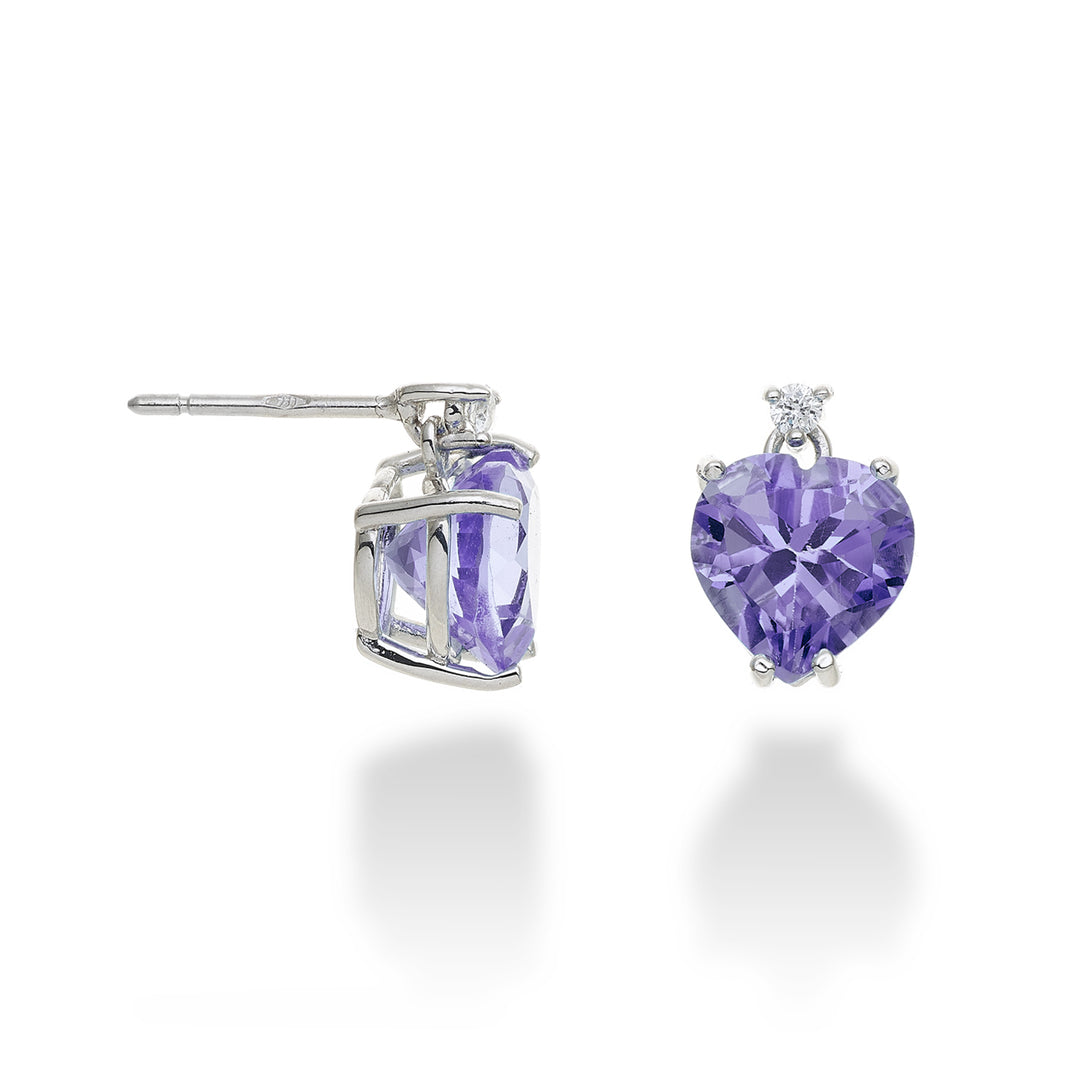 Nihama o amatista corazón 18k 8x8 ct.2.90 diam. ct.0.05 NOCL198DIAMET88O4