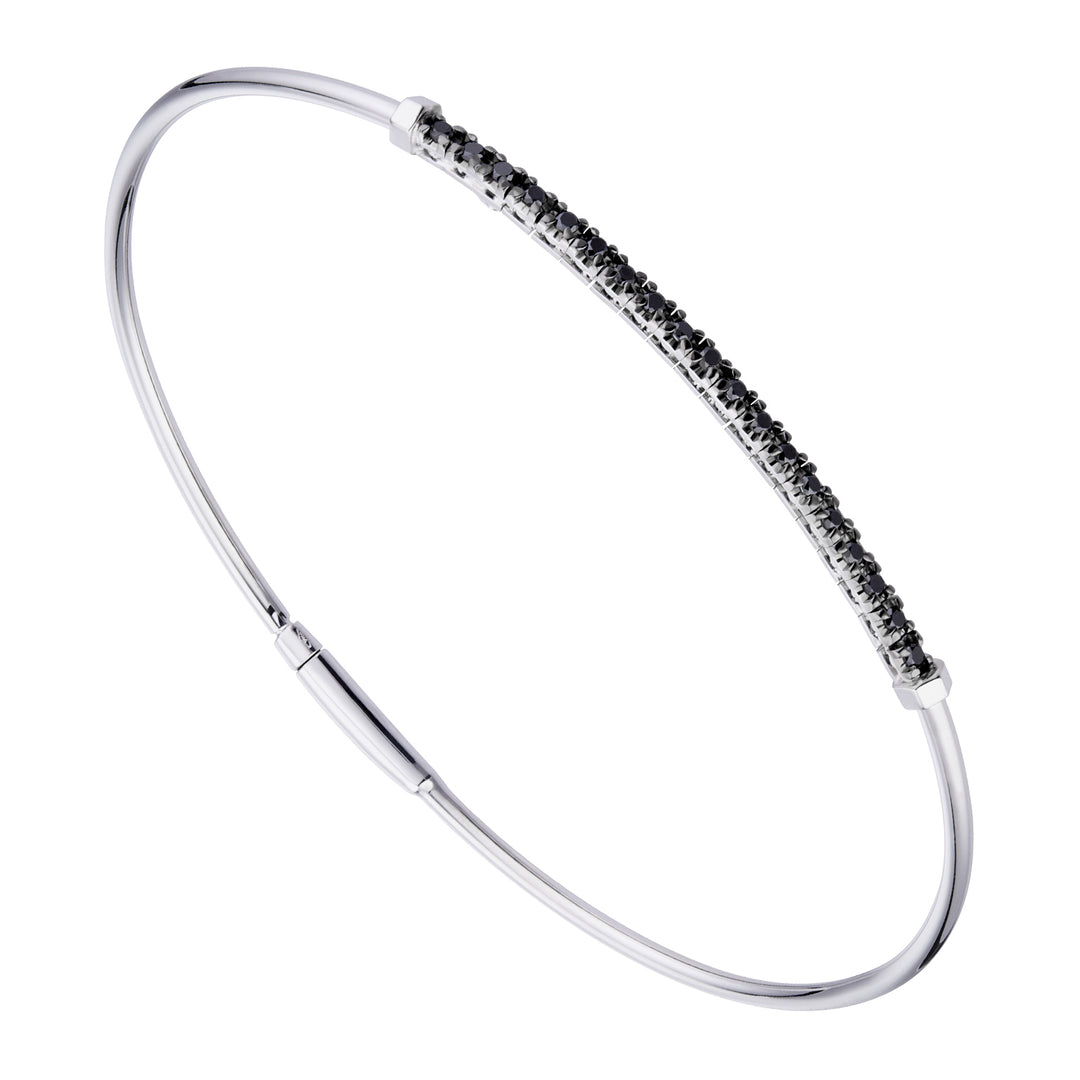 Bracelet tennis carré Golay avec bracelet diamant noir BSCQ010030BK