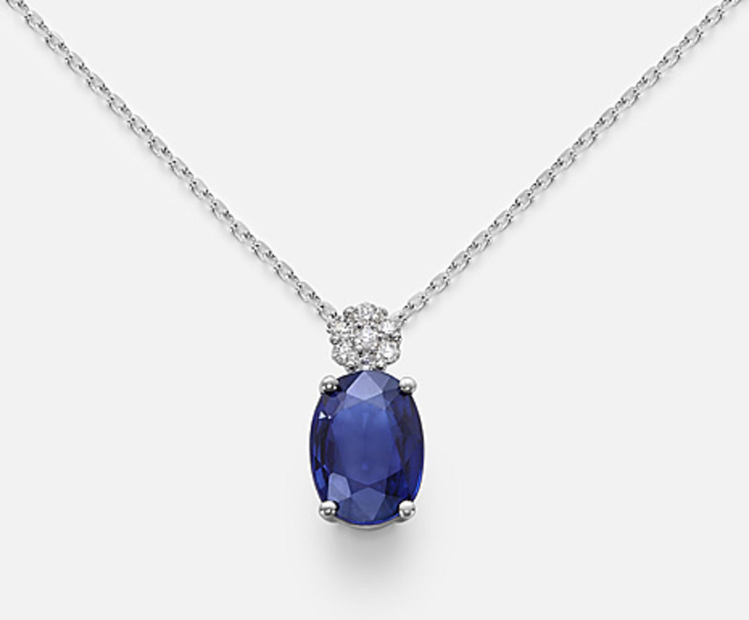 Mikiko cl 18k zaffiro ovale 7x5 ct.0,80 diam. ct.0,05 MD5025O4ZFD