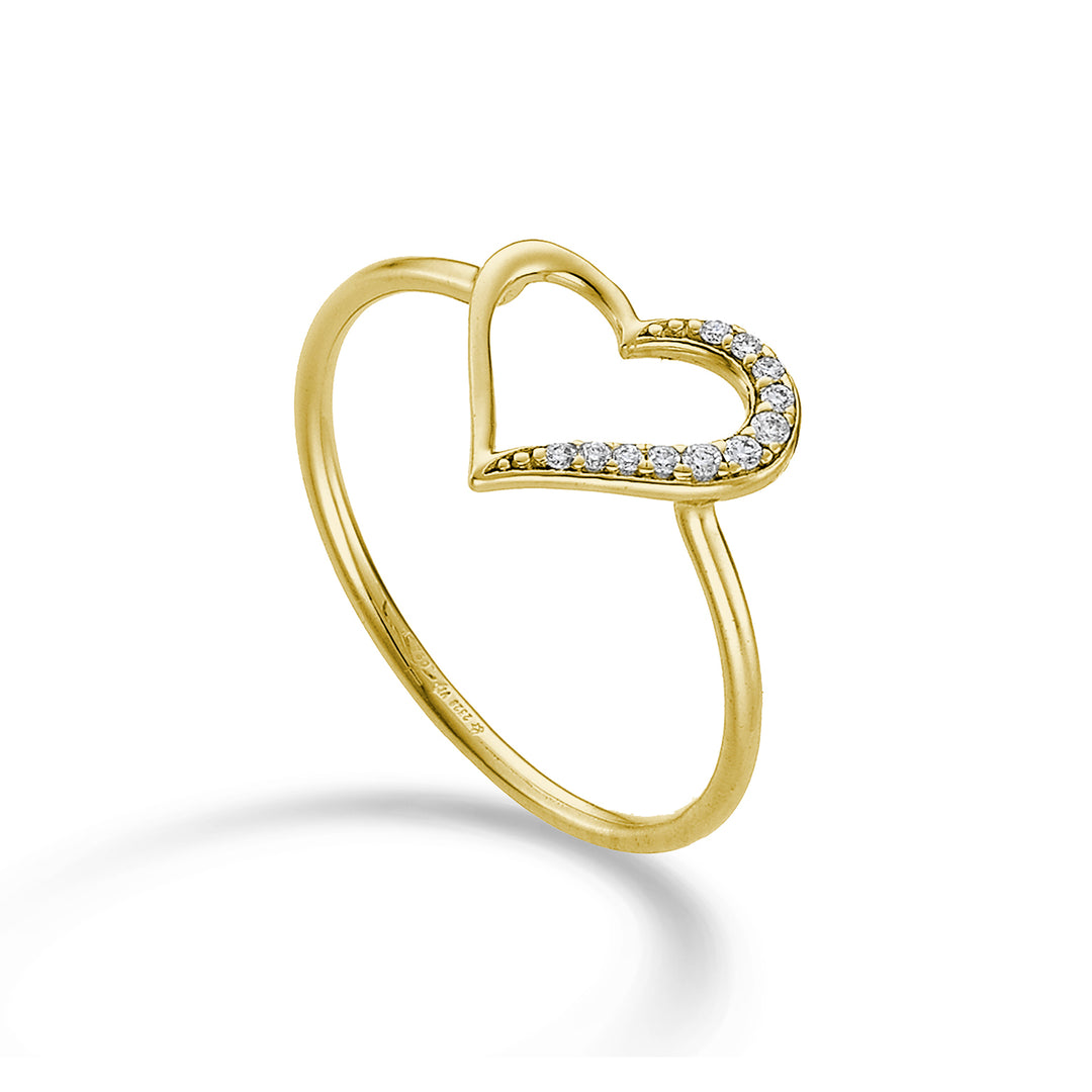 Mikiko corazón pequeño liso medio oro amarillo 18k diam. ct.0.04 MA5136O1BR004