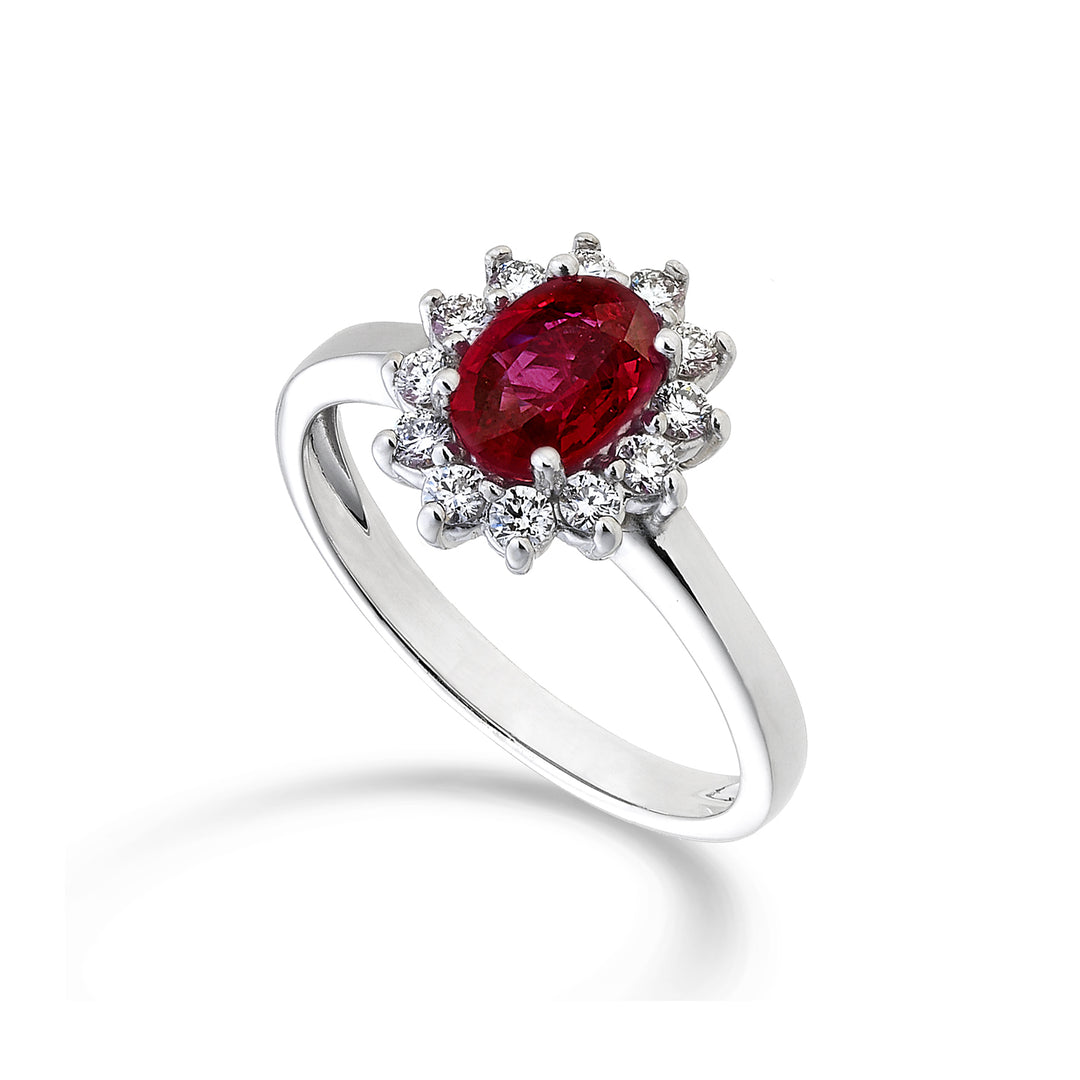 Mikiko un rubí ovalado de 9k 7x5 ct.0,90 diam. 0,30 quilates MA5094R4RBC