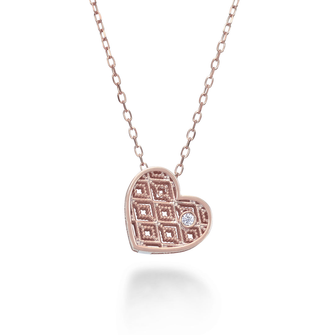 Mikiko cl 18k cuore oro rosè diam. ct.0,01 MDCUOREO3