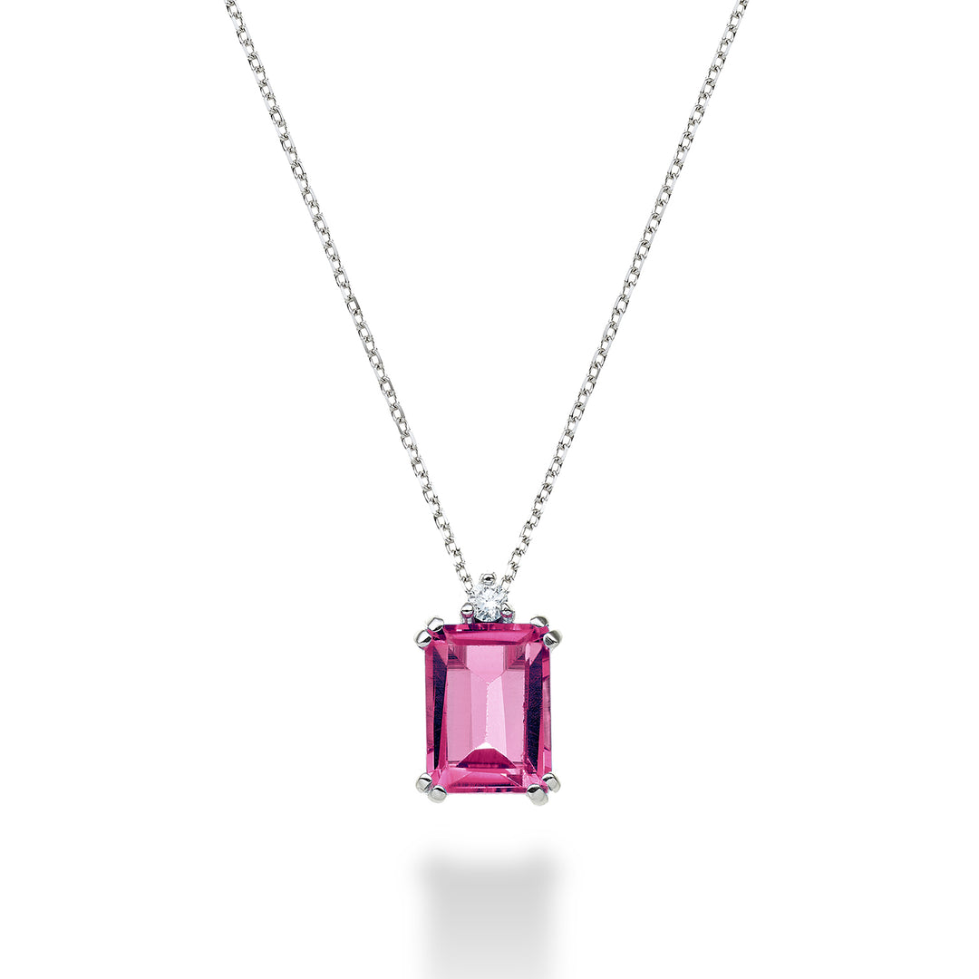 Nihama cl 18k topaze rose octogonale 8x6 ct.1,90 diam. ct.0,03 NPCL090DITPPK3O4