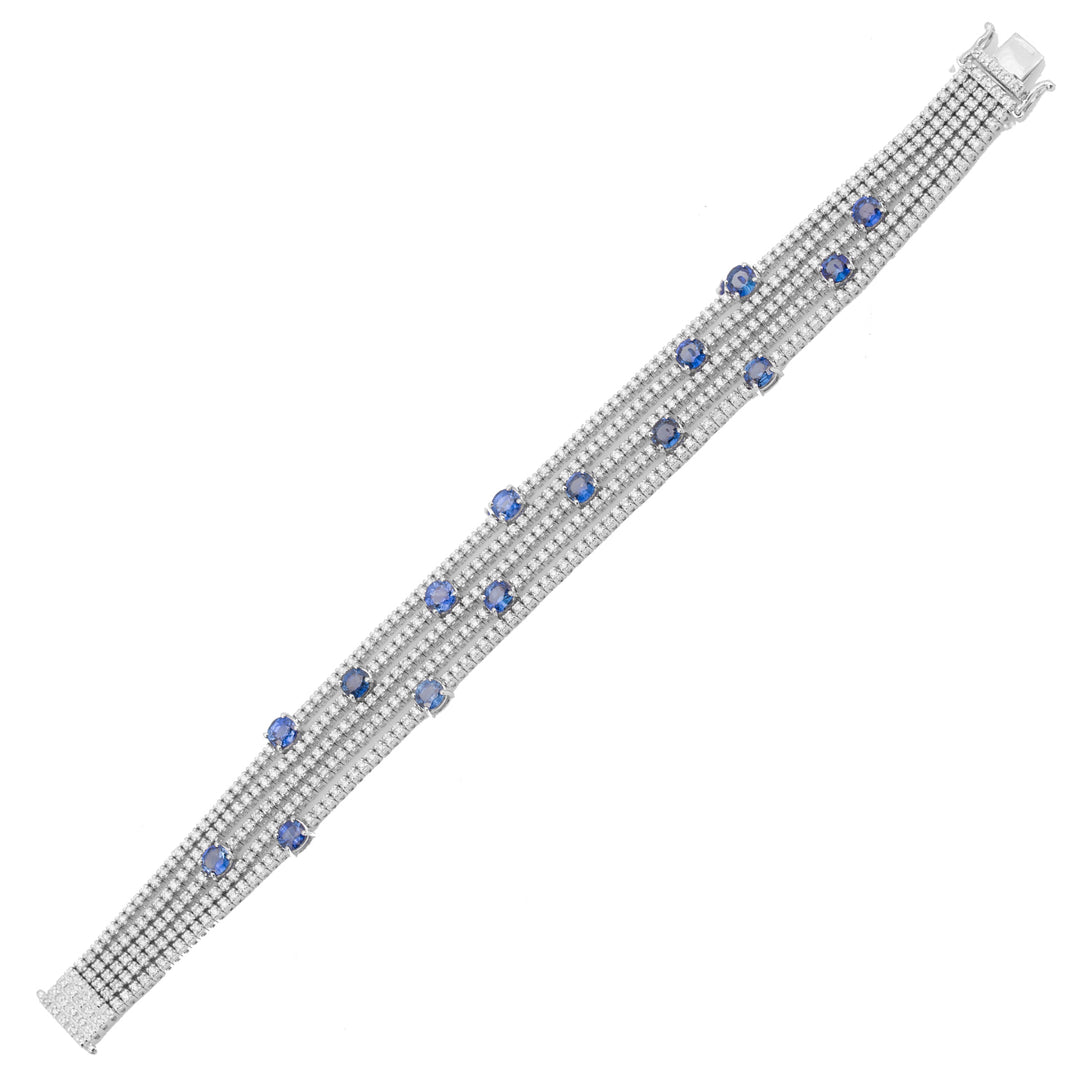 Bracelet Golay 5 rangs tennis carré blanc diam avec sp BRDM118E5-21020110003