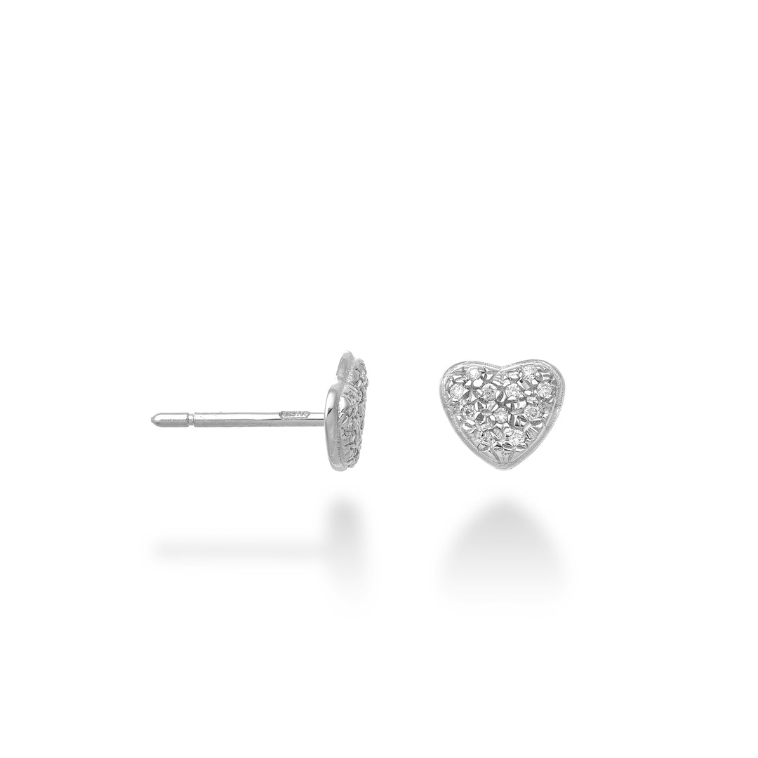 Pendiente único Mikiko 18k corazón 0.05 ct MORMONCUOREO4