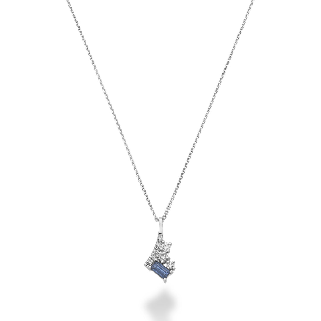 Collier Golay multistone diamants et saphir baguette GMP786DZBB-25343110151