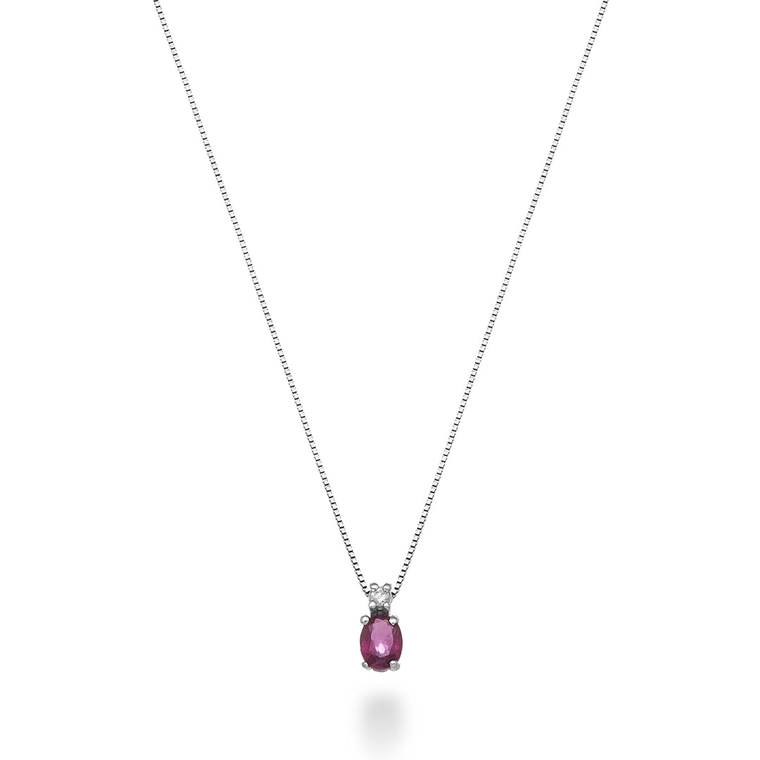 Mikiko cl 9k rubí ovalado 5x4 ct.0,40 diam. ct.0,01 MD5181R4RBC
