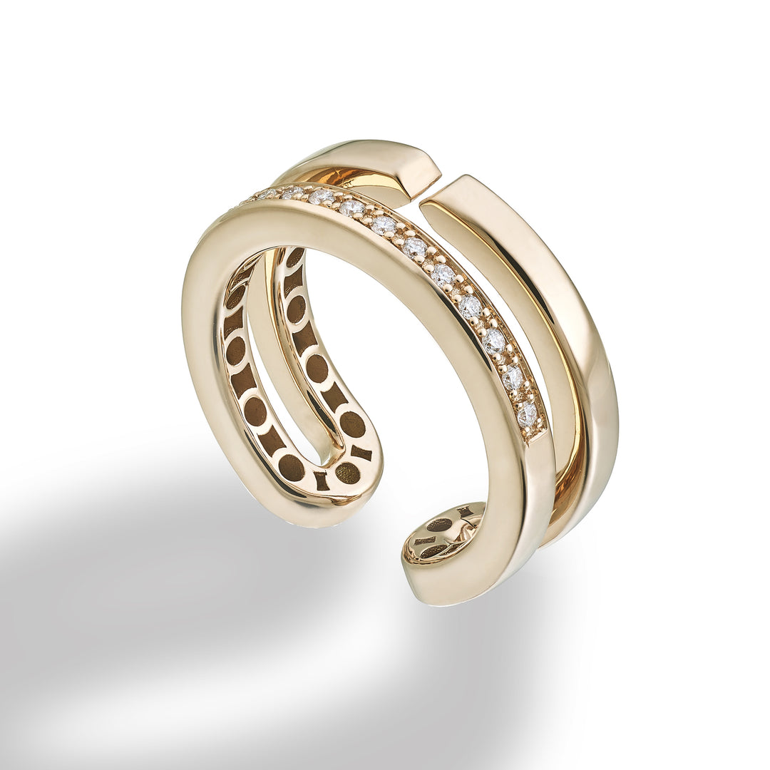 Golay fantasy ring in 18k rose gold with diamonds, size 14 GAN031O3DI-14